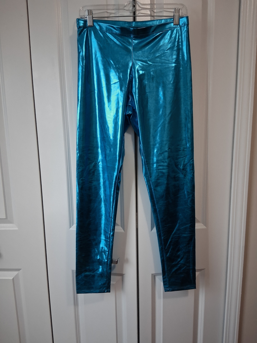 Metallic Teal High-Shine Leggings